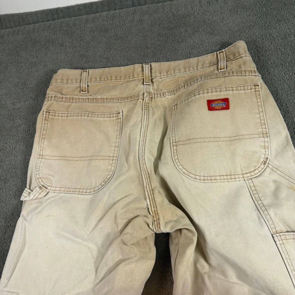 Dickies Mens Relaxed Fit Carpenter Pants Tan Duck Canvas Workwear 1939RBD 36x34